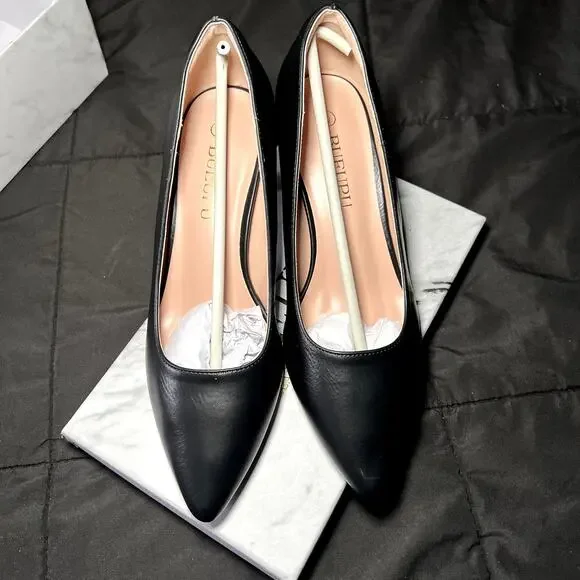 BUEUPU low heel‎ pointed toe pump shoes womens 8 preppy classic contemporary - Picture 6 of 7